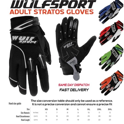 WULFSPORT WULF STRATOS ADULTS MOTOCROSS OFF ROAD QUAD ENDURO DIRT SPORTS BIKE MX GLOVES
