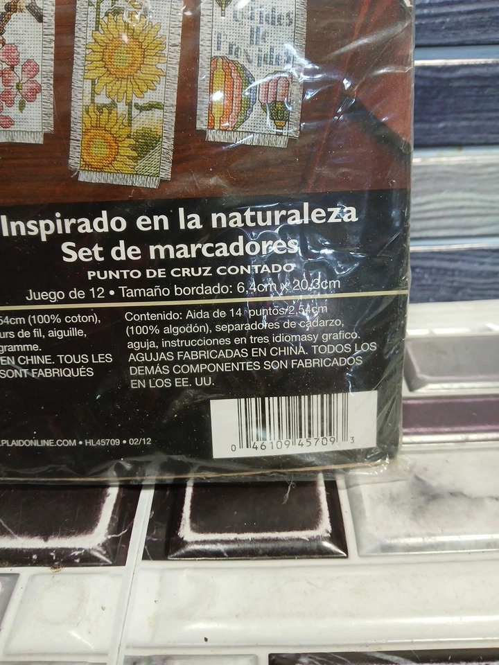 Bucilla 12" Inspired By Nature Book Marks Cross Stitch #45709 New - Image 4 of 4