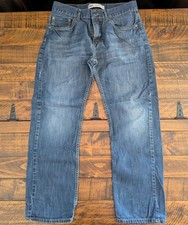 Levis 505 Regular Jeans Boys Tag Size 18 Reg 29X29 Straight Leg Blue Denim