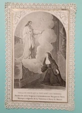 IMAGE PIEUSE ANCIENNE. " PROMESSES DE N.S.J.-C À LA B. MARGUERITE-MARIE"