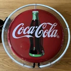 Vintage 2000 COCA-COLA 15" BULLSEYE METAL DISC WALL HANGING NEON SIGN 13-1/2”