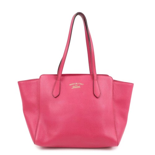 Gucci Swing Tote Bag Shoulder Bag Leather Medium Pink 354408 Authentic Used