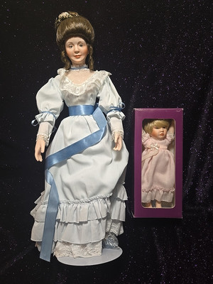 Ashton-Drake 1989 Loving Steps Mother Child Porcelain Doll Set in Original Box.
