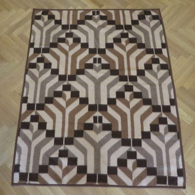 70's Decke Dralon Juba Graphic Vintage Blanket Warm W.Germany 152x191cm