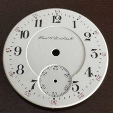 VINTAGE 18 SIZE HAMILTON POCKET WATCH PORCELAIN DOUBLE SUNK DIAL PRIVATE LABEL