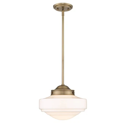 Golden Lighting Ingalls 12" Wide Modern Brass White Glass Mini Pendant - Picture 3 of 7