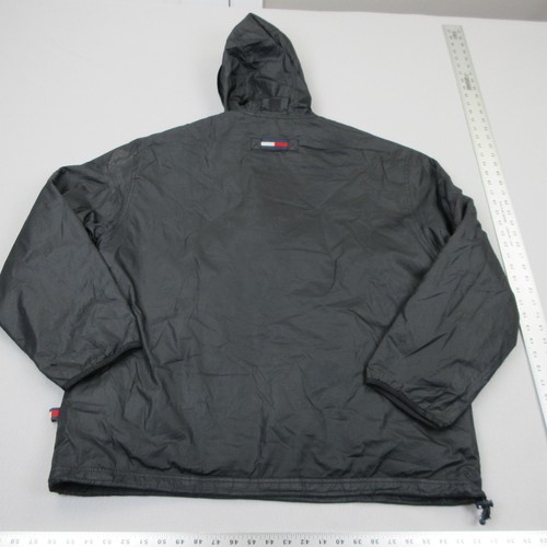 Vintage Tommy Hilfiger Jacket Mens Large Black Hooded Anorak Fleece Lined 90s by Tommy Hilfiger, Size L, $34.99 - Photo 7