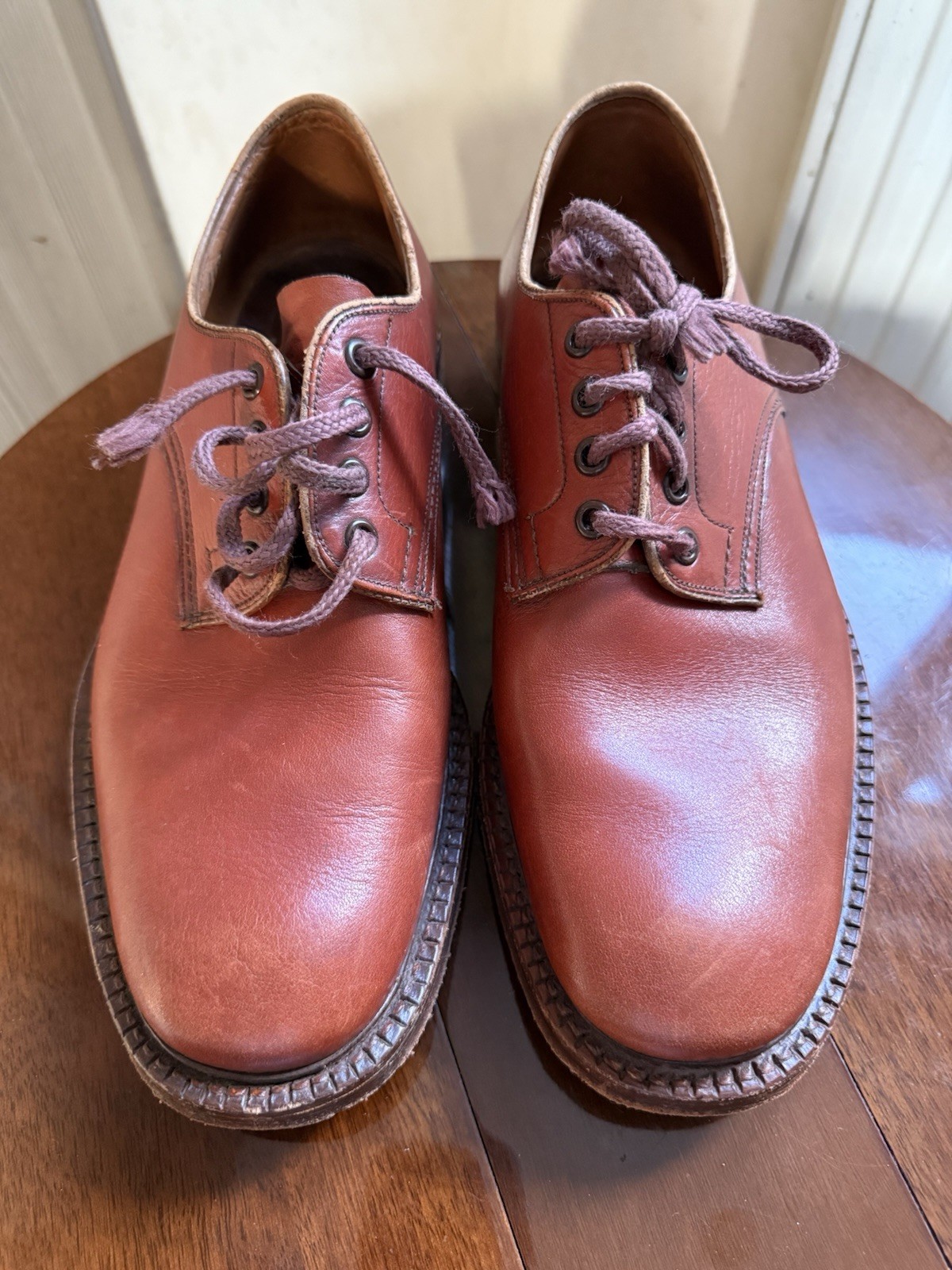 Trickers Woodstock Plain Derby Shoes Men's UK 8 Marron Antique Calf Leather