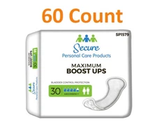 60 Secure Booster Pad Maximum Boost Ups 13.8 Inch Long Heavy Absorbency Unisex