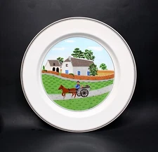 Vintage Villeroy & Boch Design Naif Going to Market 10.25" Porcelain Plate
