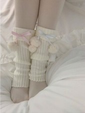 Japanese Girls Mid Calf Leg Warmers Leggings Boot Socks Wide Leg Winter Warm