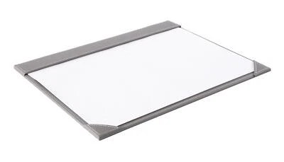 OSCO Grey Faux Leather Desk Mat | Very Large Full Demy | Writing Pad | Blotter |