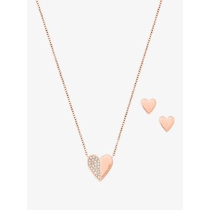 michael kors rose gold heart earrings