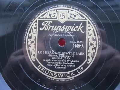 GLORIA JEAN 12'' 78 RPM LO! HERE GENTLE LARK / I'M LIKE A BIRD UK BRUNSWICK 0149