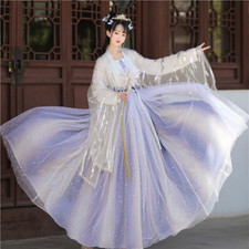 New Hanfu Ming Tang Suit Large Sleeves Gradient Princess Hanfu Women Plus Size