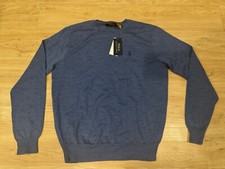 Polo Ralph Lauren Men  s Signature Pony Washable Merino Wool Sweater Blue NWT S