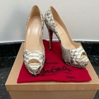 CHRISTIAN LOUBOUTIN ALTADAMA GORGEOUS NATURAL PYTHON PEEP TOE PUMPS SZ 39 NEW — photo 6