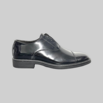 Oxford Schuhe Francesine Herren Glänzendes Leder Schwarz Made in Italy  Hochzeit