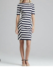 TORY BURCH AUGUSTA Nautical Striped Fitted Dress S