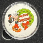 2021 Mickey Mouse Merry Christmas Disney Colorized 1oz Silver Round 1 oz .999