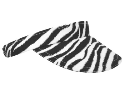''Seeing Stripes'' - Black & White Zebra Skin Print Sports Fashion Sun Visor SM LG