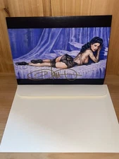 Signed Olivia De Berardinis Bettie Page Black Cadillac Greeting Card 5”x7”