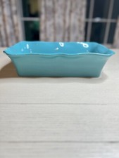 Pioneer Woman Ruffled Edge Teal/Turqouise Stoneware 9.5” x 14” Baking Dish