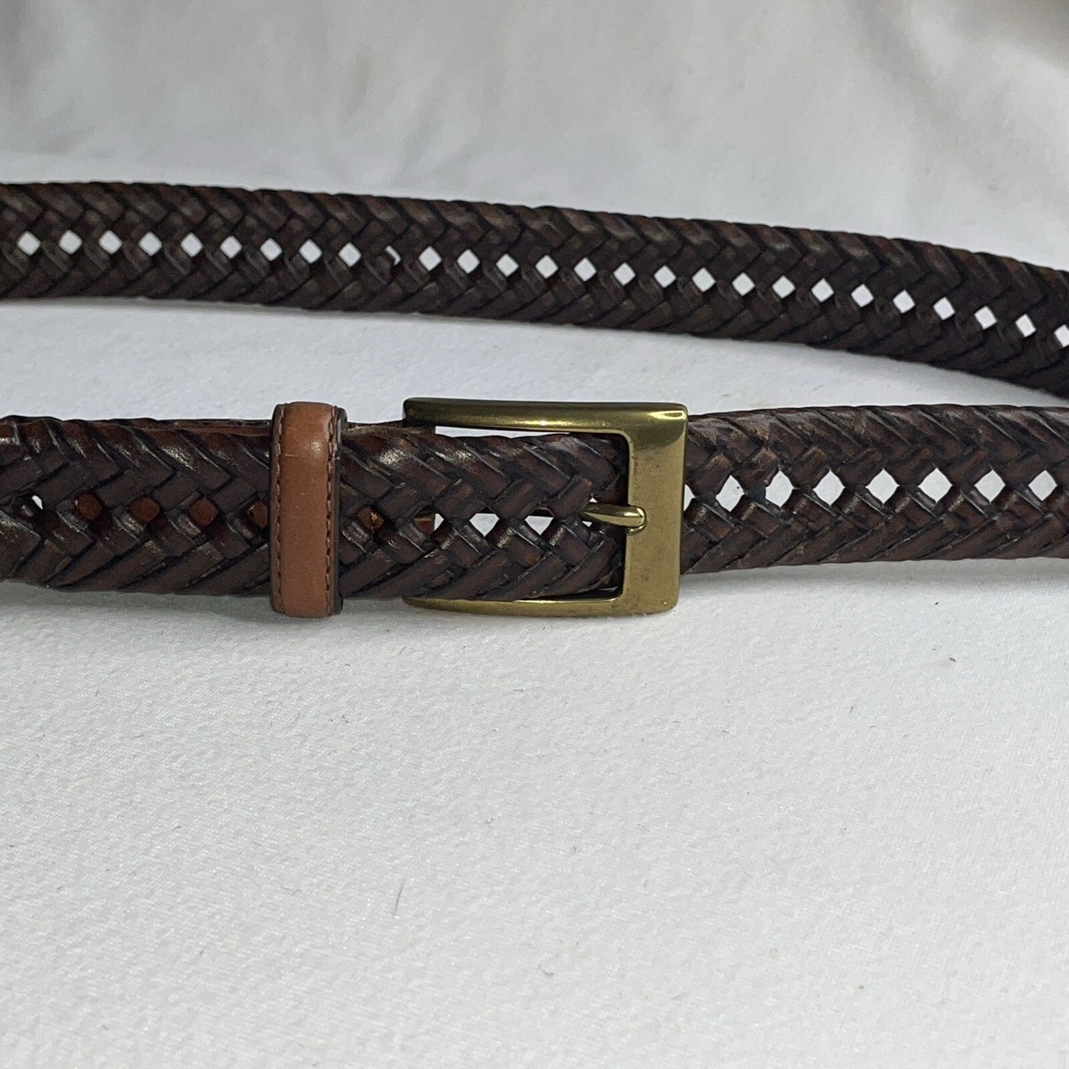 vintage G.H Bass & Co brown black L woven braided leather belt unisex Y2K #9 Leather Skinny Braid Belt, Unisex Braided Belt, Christmast  main image 2