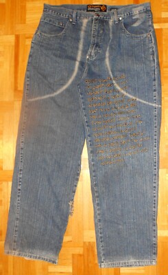 Evolve 5 Five Jeans VTG Hip Hop 101 38 x 32 Rave Goth Punk Y2K Stitched Lyrics