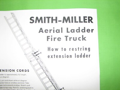 #ad #ad Smith Miller Aerial Ladder Fire Truck restringing instructions $3.95