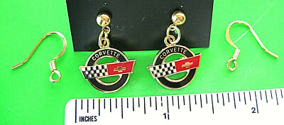 Chevrolet CORVETTE C4 - earrings , ear rings GIFT BOXED gold tone