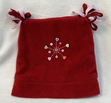 Gymboree RED  PINK POM POM HAT SNOWFLAKE WITH EMBELLISHMENT BUTTONS SIZE 5-7