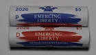 2026 Semiquincentennial Emerging Liberty Dime 2-Roll Set (P, D)