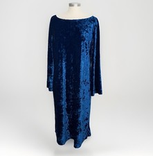 Vintage Loulou De La Falaise Blue Velvet Dress Party Holiday Whimsigoth XL