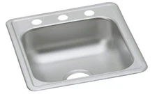 Elkay D11721 Dayton 17" Drop In Single Basin Stainless Steel Sink - 3 Holes