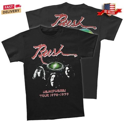 Vintage Rush Hemispheres Tour 1978 T-Shirt Double Sided New Gildan All Size
