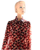 Souls By Eywasouls Damen-Bluse Rosa Rot Gemustert Langarm Gr. 40 Neu