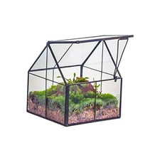  Mini Glass Geometric Terrarium with Lid - 4.25" x 4.25" 4.25x4.25x4.92 inches