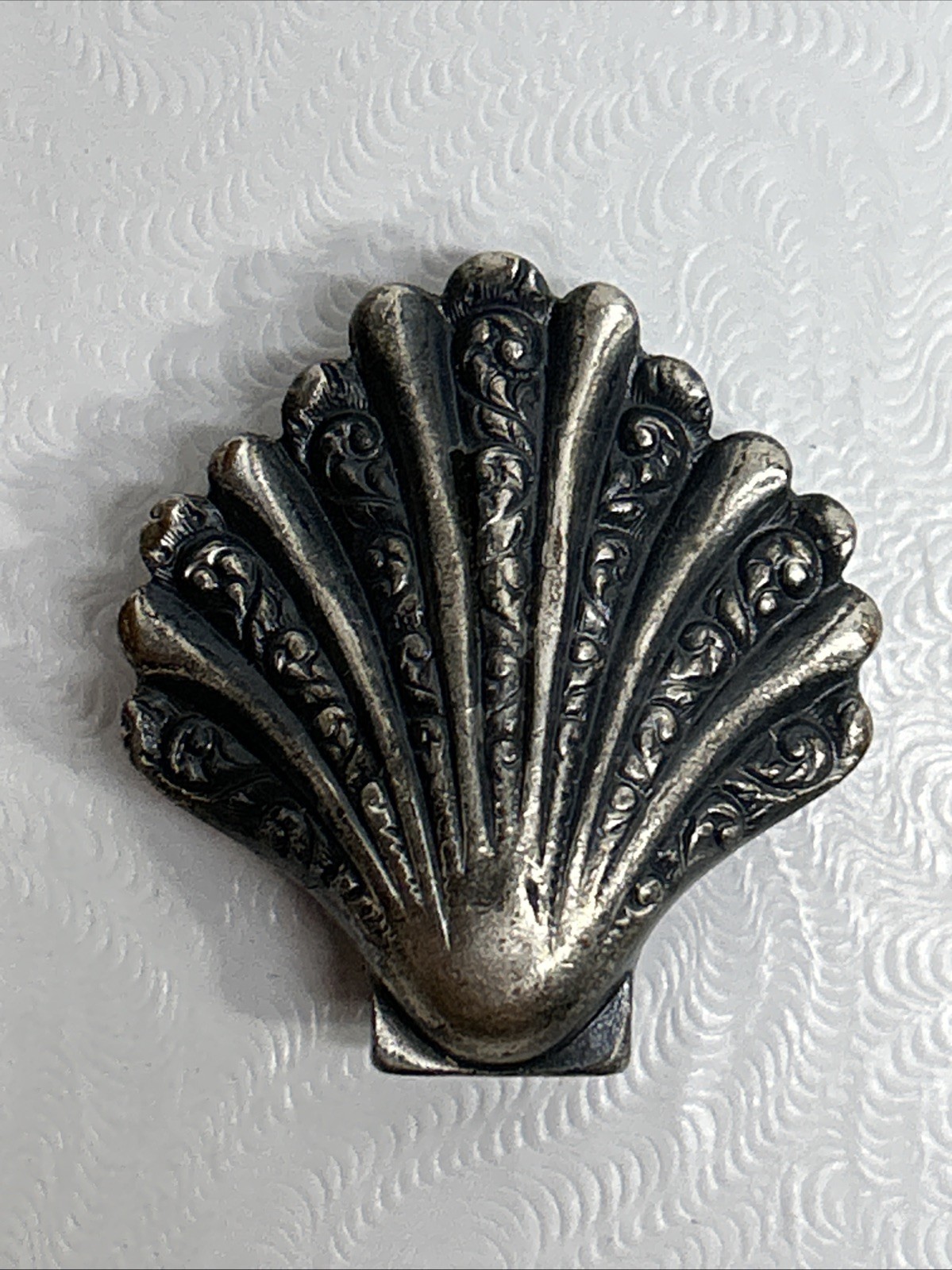 Vintage Shell Shape Scarf Clip Buckle Charm Intricate Sterling? See Video