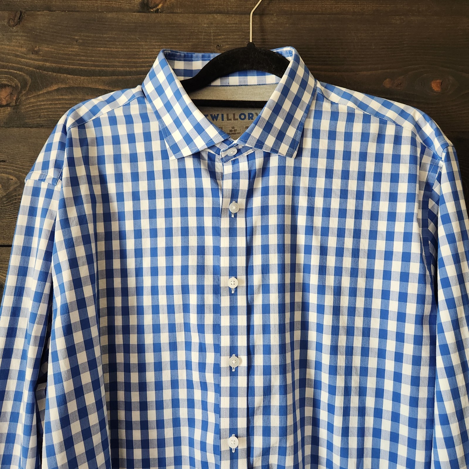 Twillory Performance Gingham Dress Button Up Geom… - image 4