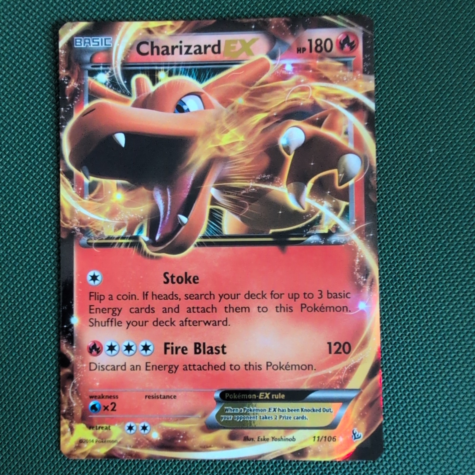 Pokémon TCG Charizard EX 11/106 Flashfire Rare Holo Card XY | NM