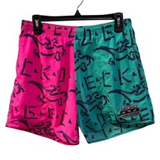 Unisex Gecko Hawaii Pink and Teal Athletic Shorts