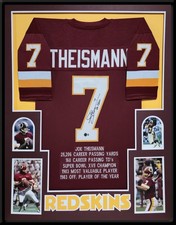 Framed Washington Joe Theismann Signed Stat Jersey BAS Authenticated
