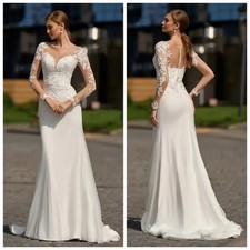 Elegant Mermaid Wedding Dress with Off Shoulder Beaded Sequins Lace Bridal Gown