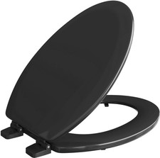 Jones Stephens C014WD90 Black Deluxe Molded Wood Toilet Seat - Black