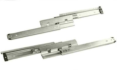 Side Mount Drawer Slide - 12'' - Black - Full Extension with Bracket - 150 lb