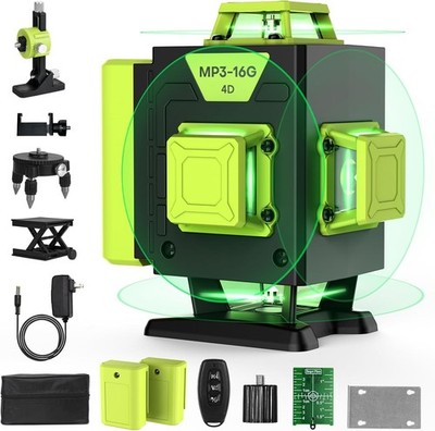 Nivel Laser Autonivelante Líneas Verde 100 Ft Rotativo De 360 Rotacion Pisos