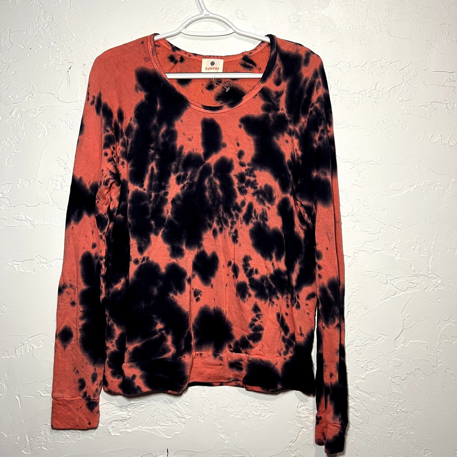 NWOT Sundry bleach tie dye sweater womens 1 boho chic casual artsy normcore
