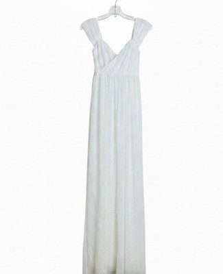 White Lace Goddess Dress Sz Large Open Front Maxi Angel Ethereal Babydoll Fairy