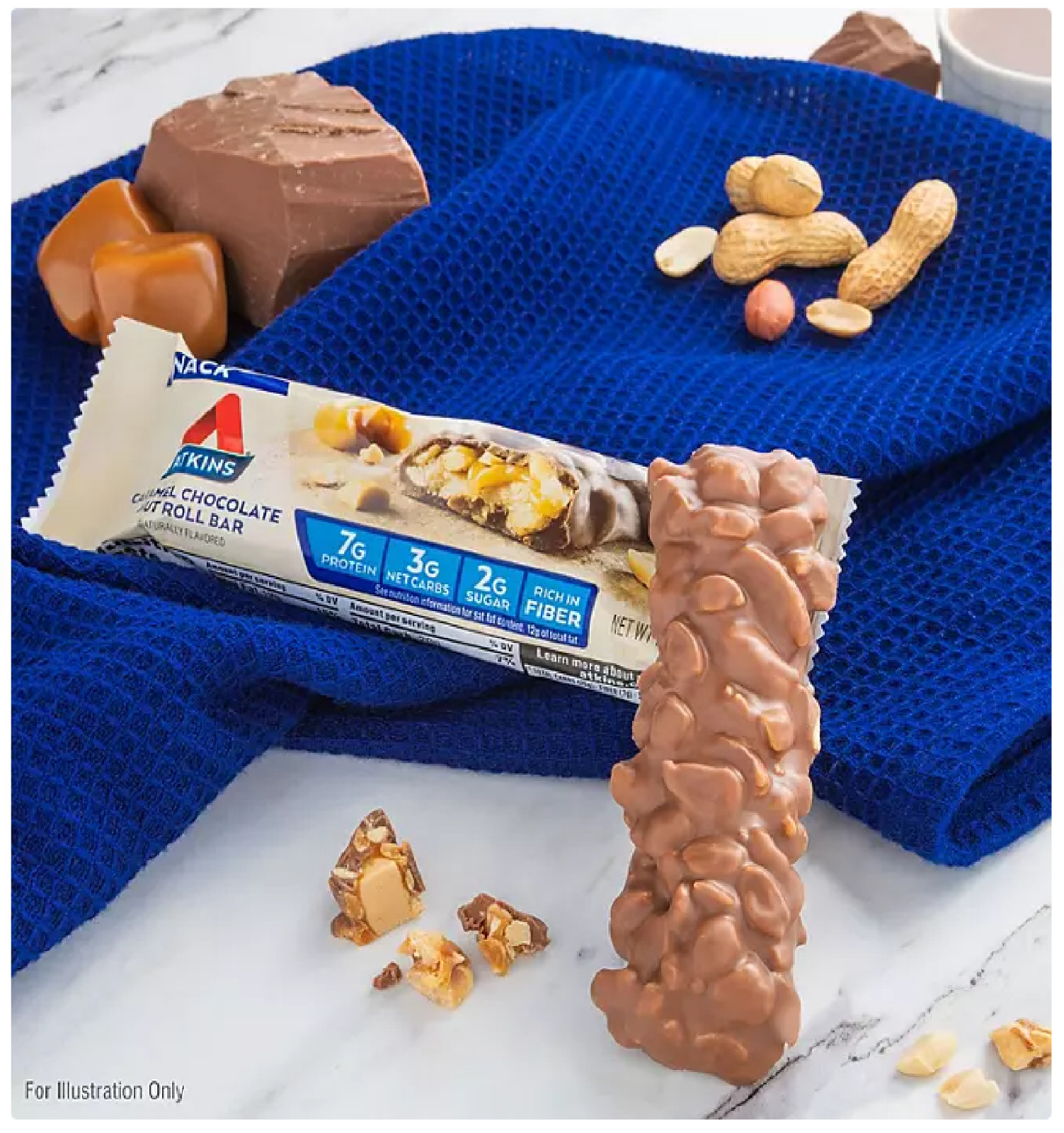 Atkins Anytime Snacks Snack Bar Caramel Chocolate Nut Roll 18 ct